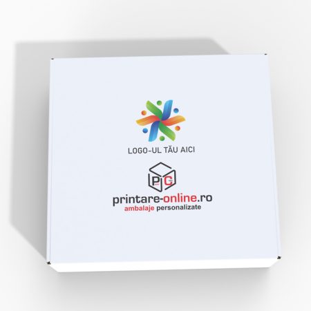 Cutie 300x300x100 mm cu autoformare albă personalizată